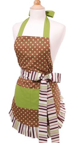 Flirty Aprons Women's Original Cocoa Lime Apron