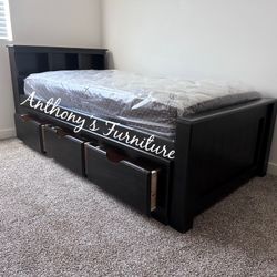 Twin Bed And Mattress And Drawers 