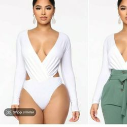 Fashion Nova Highcut Bodysuit Large