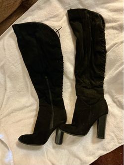 Black Over Knee Suede Boots