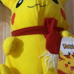 pokémon pikachu with santa hat and scarf