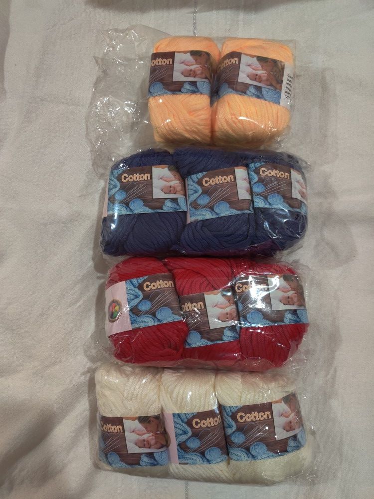 100% Cotton Yarn -- Primary Colors 