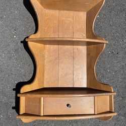 Antique wall shelf with drawer