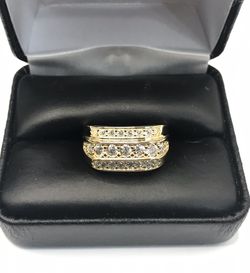Gold Over 925 Sterling Silver 2.00CT MOISSANITE Men’s Ring Size 10 Or 11