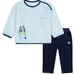 3-6  Months Character Baby Bluey Sherpa Pant Set, 2 Piece