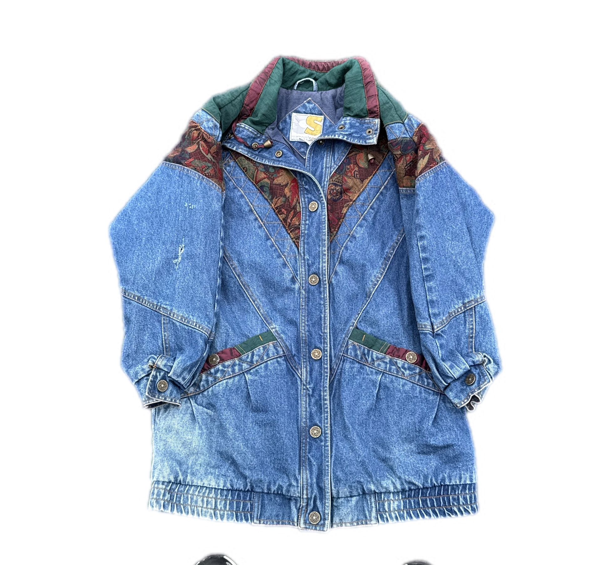 VTG Current Seen Coat Sz Small Blue Denim