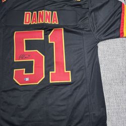 Mike Danna Signed Autograph Custom Jersey - Metabilia COA - Kansas City Chiefs