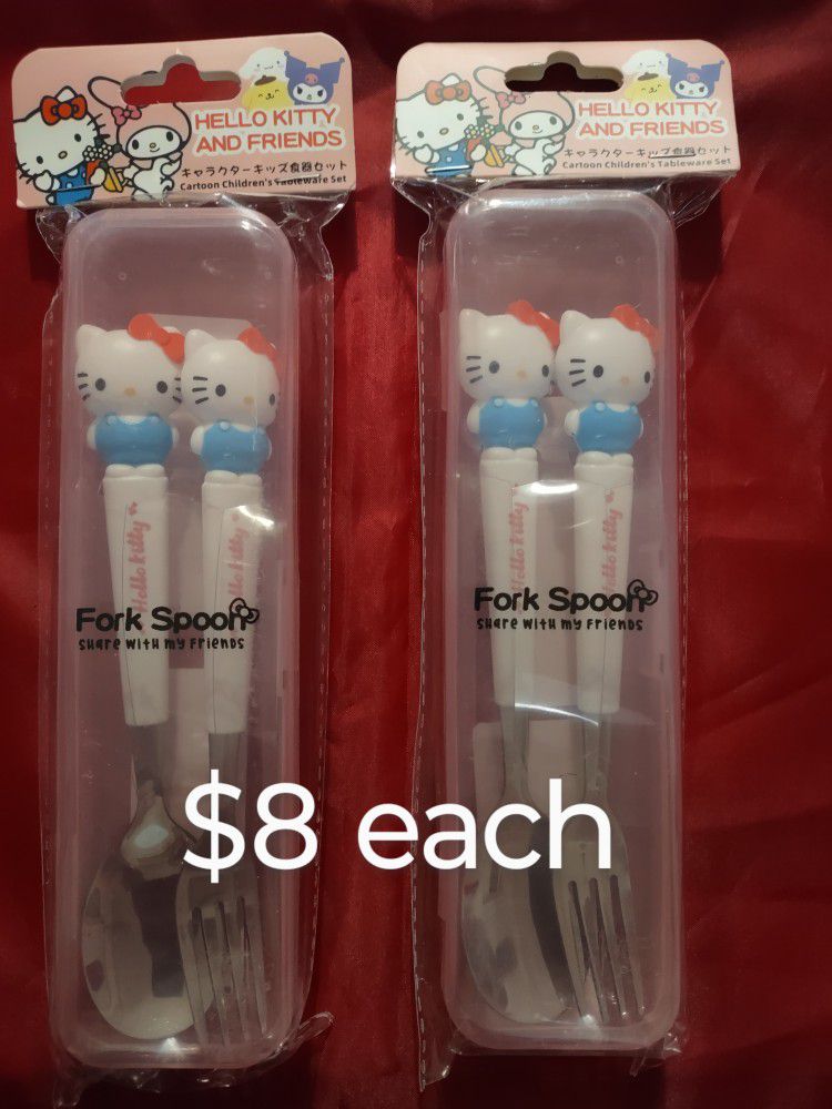 Hello Kitty Fork And Spoon Set $8 Each 