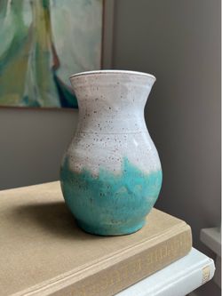 Vintage 1997 Handcrafted Stoneware Vase ( H6.8" ) firm on price