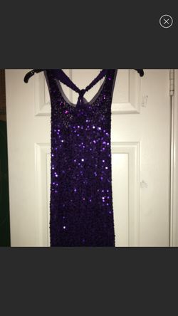 Wildcat Purple Sheer Sequined Halter Top