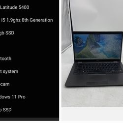 [ Pc Laptop ]
Dell Latitude 5400

Intel i5 1.9ghz 8th Generation

256gb SSD

Wifi

Bluetooth 

64bit system

Webcam

Windows 11 Pro