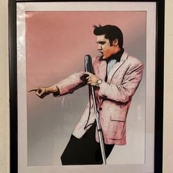 Elvis Presley Custom Art Piece On Black Frame