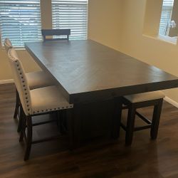 Sonoma 6 Piece Espresso & Beige Dining table 