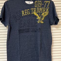 American Eagle Mens Blue AE Logo Vintage Fit Short Sleeve T-Shirt - Small - VGUC