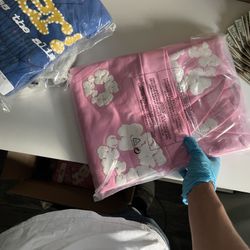 Pink Denim Tear Hoodie