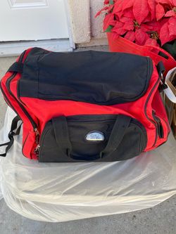 Bob Mackie Red and Black Multi Pocket Duffle Bag