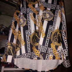 New Rare Silk Long Sleeve Shirt Chain Link 