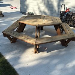 Hand Built Pine Picnic Table