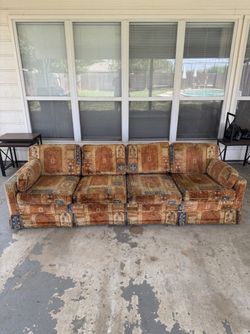 Vintage 4-Seat Sectional Sofa