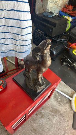 Ram bronze on marble base