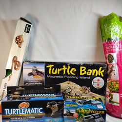 Turtle Aquarium Or Terrarium - Basking Floater, Liners, Auto Feeders