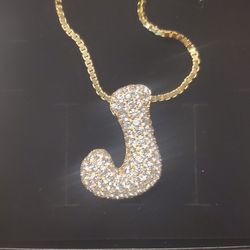 EP JEWELS ICED JUMBO LETTER NECKLACE - "J" 