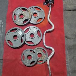 2" HOLE EZ-CURL BAR WITH CLIPS AND 50LBs TOTAL   4- 10s. 2-5s
11525 S HALSTED DUNKIN DONUTS/7111.S WESTERN WALGREENS 
100$  CASH ONLY AS IS 