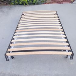Twin Bed Frame with Wooden Slats just Add Top Mattress