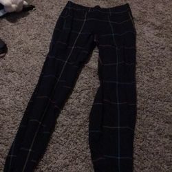 Skinny Black Striped Dress Pants 