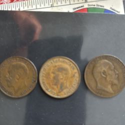 United  Kingdom  1907,22,1940 1 Penny coins