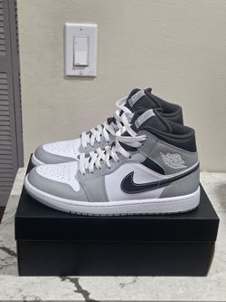 Nike Air Jordan 1 Mid Grey White Sneakers