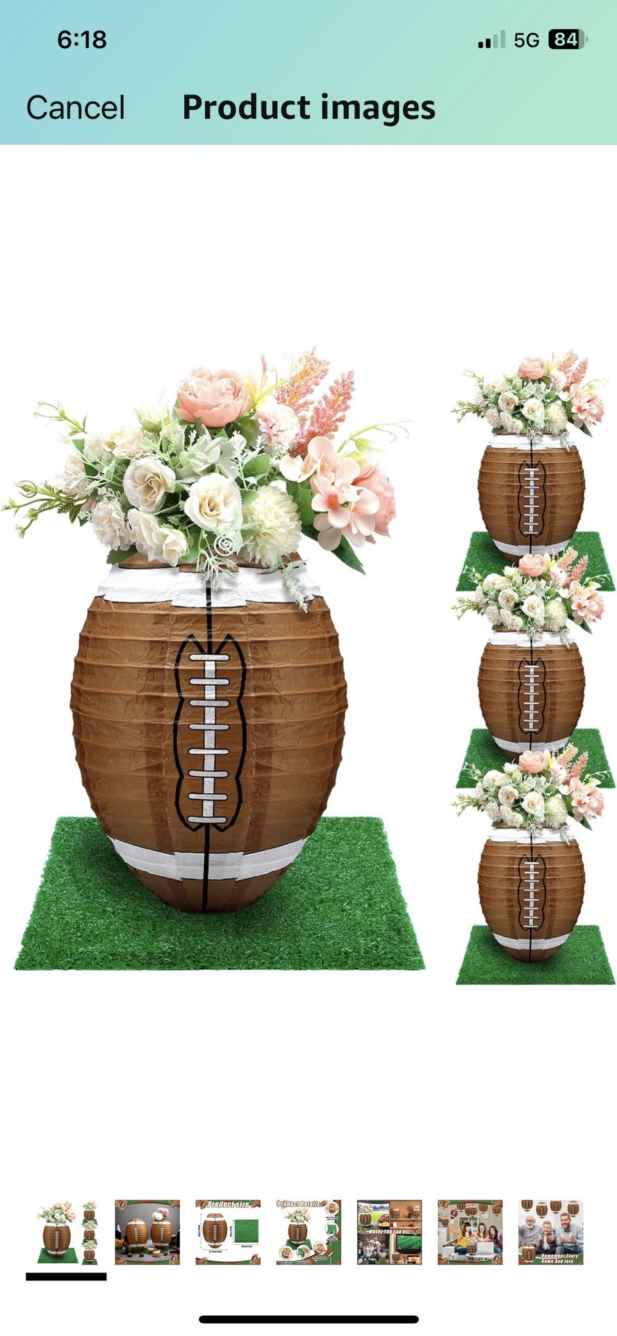 FOOTBALL LANTERN DECOR-8 PCS