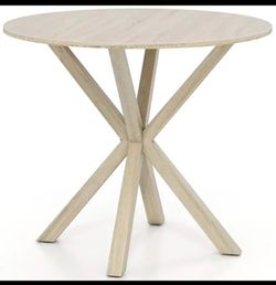 36 Inch Wood Dining Table with Intersecting Pedestal Base for 2-4 People