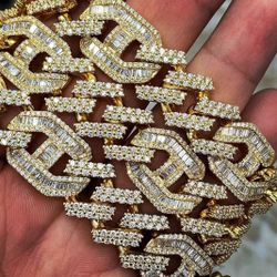Chain And Bracelet Cuban Gucci Link Set 14k Gold Plated Doesn't Loses Color 