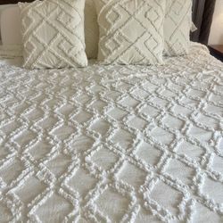 Queen Bedspread And 4  Matching Pillows