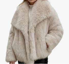 Cream Faux Fur Oversized Jacket