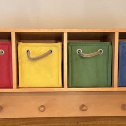 Shelf With Pegs And Baskets