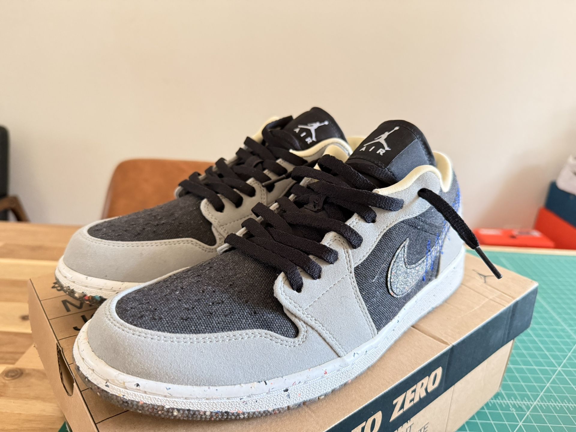 Used Jordan 1 Low SE Crater Black Grey Mens 11