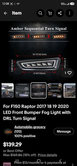 Ford Raptor Fog Lights/ turn signals