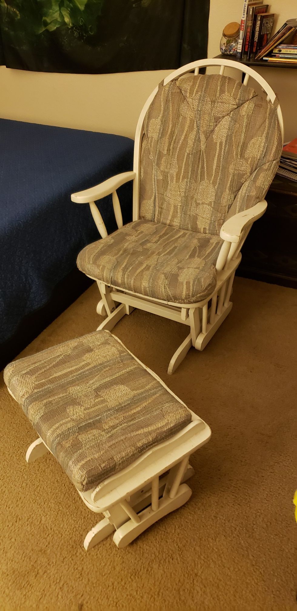 Glider Rocking Chair with Rocking Foot Stool Caxton by Dutailier Nice