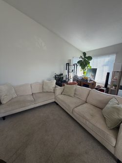 Beige Fabric Sectional Sofa Set