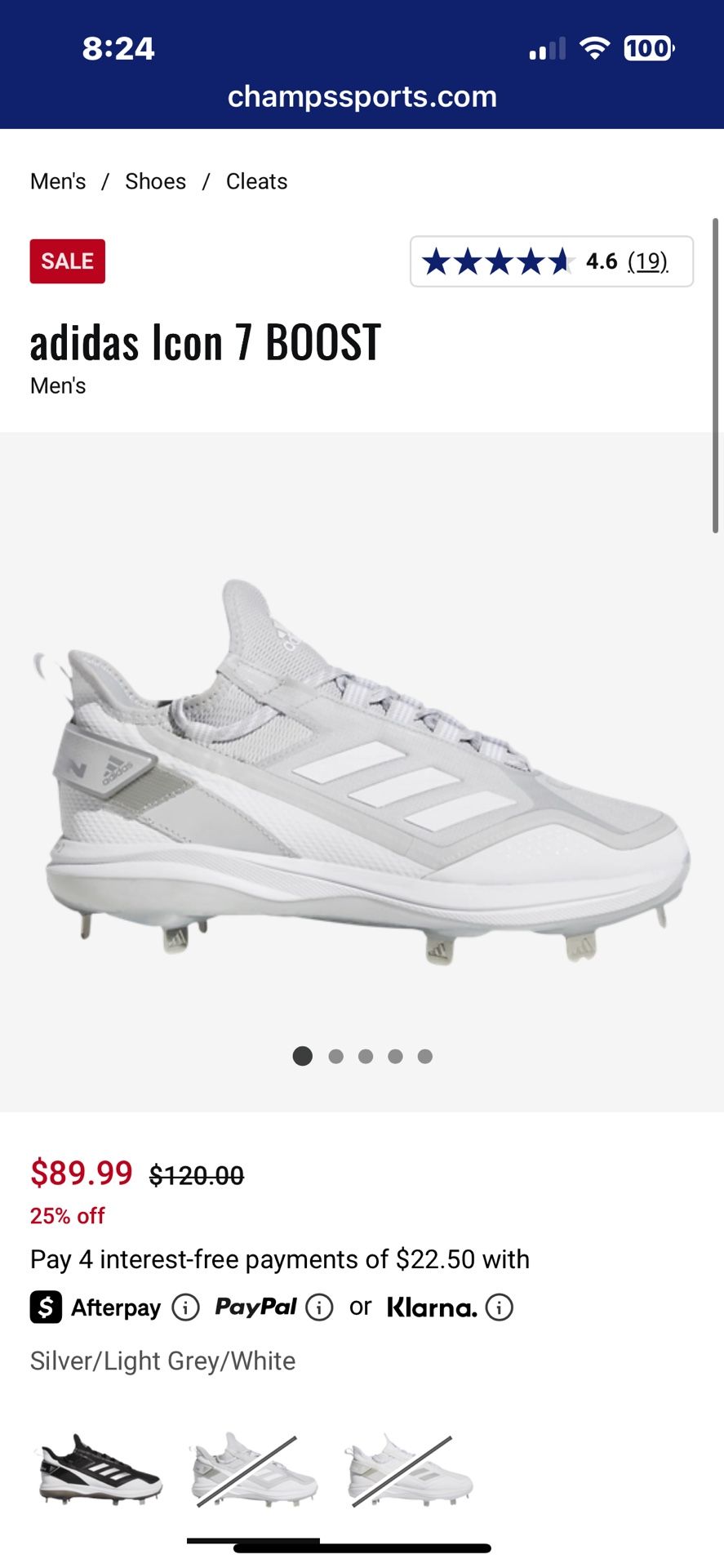 Men’s 15 Adidas Baseball Cleats