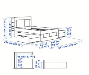 King size Bed frame with storage & headboard / bed included
