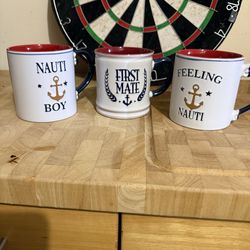 Nautical Mugs Set of 3