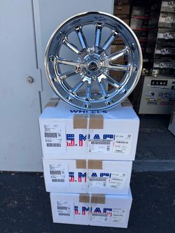 Set of 4 Chevy GMC C10 6x5.5 US MAGS Rambler Chrome 20x8 20x9.5 Wheels Staggered