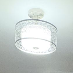 Lampara Hampton Bay Toberon 14 in. Nickel LED