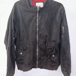 Old Navy Men’s Size Large Jacket Black 100% Cotton Casual Bomber Fleece Lining