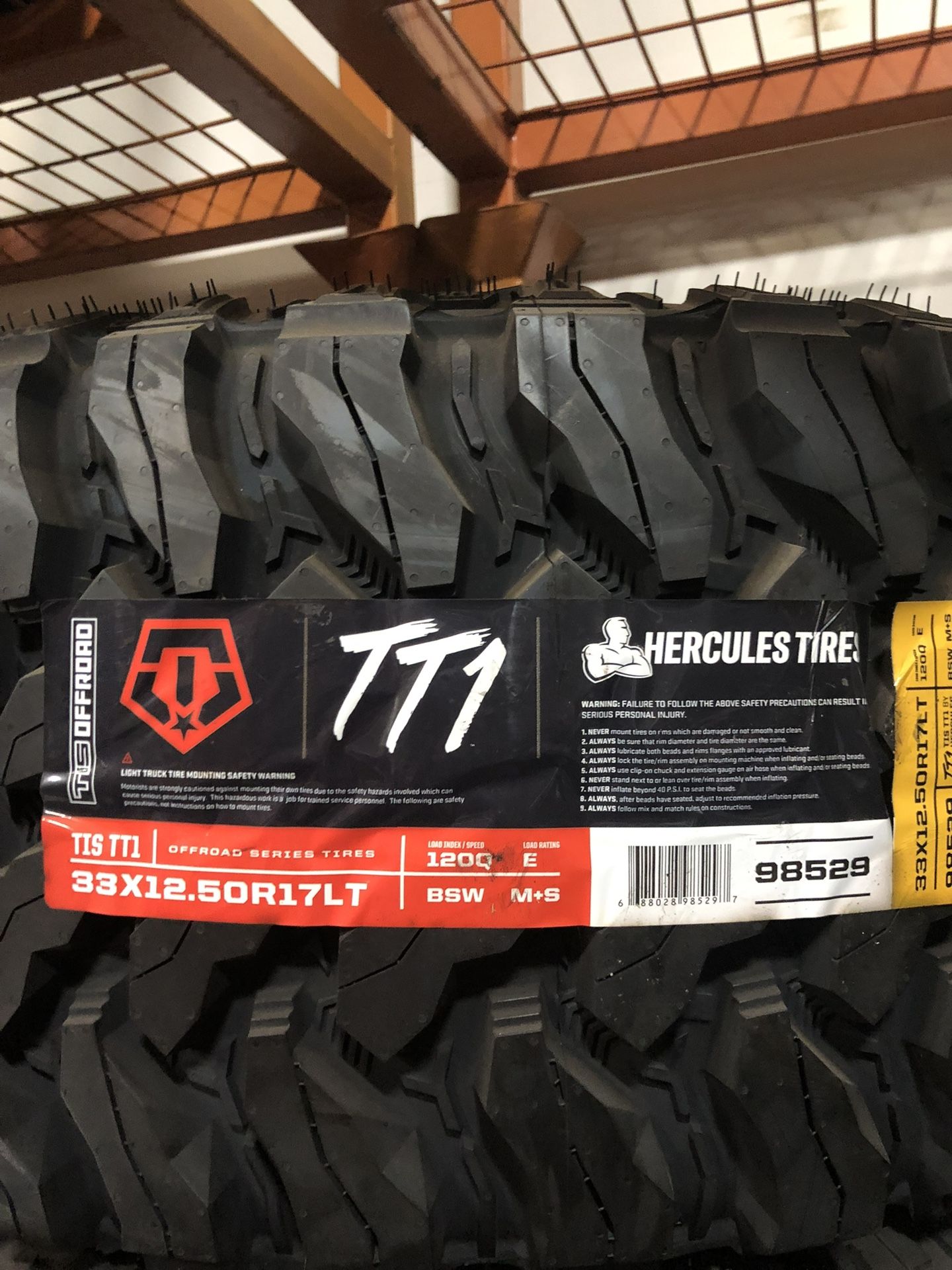 Brand New Tires Hercules TIS OFFROAD TT1 (33x12.50R17) (Single