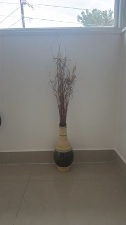 Decorative Vase with Tall Branch Arrangement