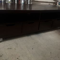 Solid Wood Entertainment and  Storage Shelf